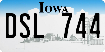 IA license plate DSL744