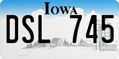 IA license plate DSL745