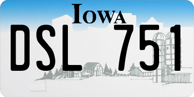 IA license plate DSL751