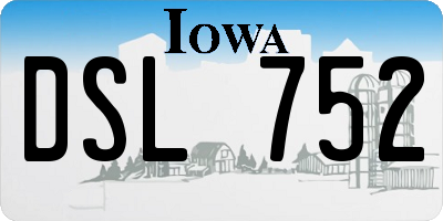IA license plate DSL752