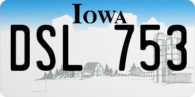 IA license plate DSL753