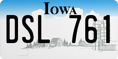 IA license plate DSL761
