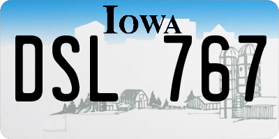 IA license plate DSL767