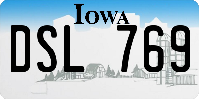 IA license plate DSL769