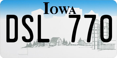 IA license plate DSL770