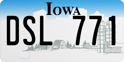 IA license plate DSL771