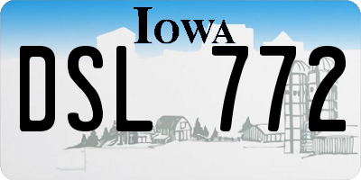 IA license plate DSL772