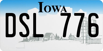 IA license plate DSL776