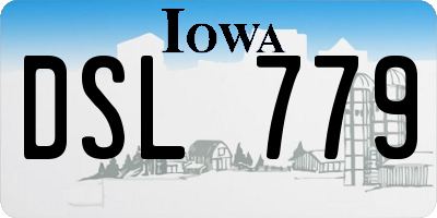 IA license plate DSL779