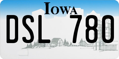IA license plate DSL780