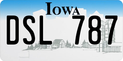 IA license plate DSL787