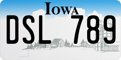 IA license plate DSL789