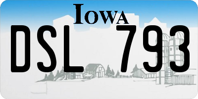 IA license plate DSL793
