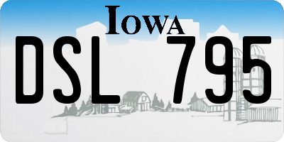 IA license plate DSL795