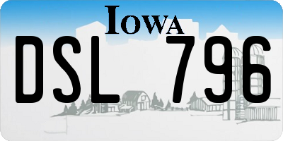IA license plate DSL796