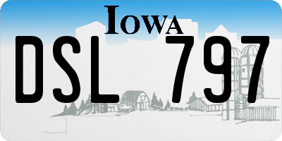 IA license plate DSL797