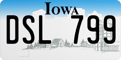 IA license plate DSL799