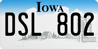 IA license plate DSL802
