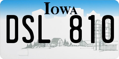IA license plate DSL810