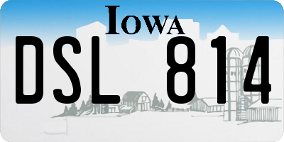 IA license plate DSL814