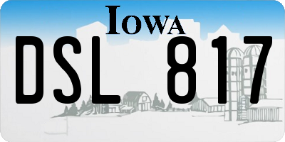 IA license plate DSL817