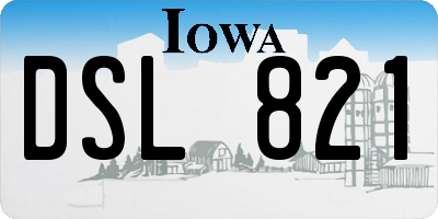 IA license plate DSL821