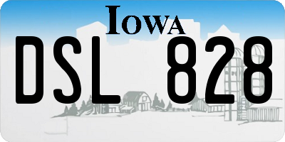 IA license plate DSL828