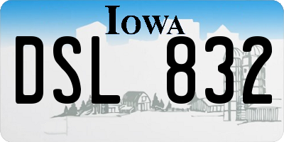 IA license plate DSL832