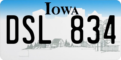 IA license plate DSL834