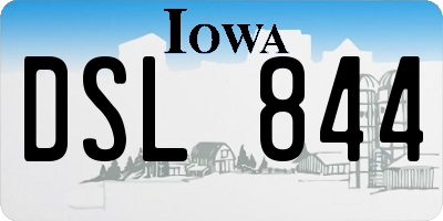 IA license plate DSL844