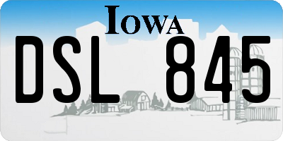 IA license plate DSL845