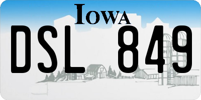 IA license plate DSL849