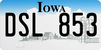 IA license plate DSL853