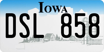 IA license plate DSL858