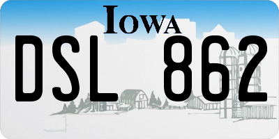 IA license plate DSL862