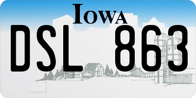 IA license plate DSL863