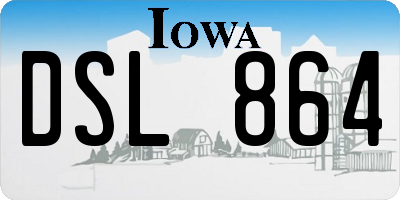 IA license plate DSL864