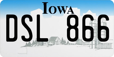 IA license plate DSL866
