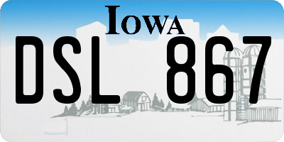 IA license plate DSL867