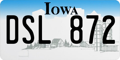 IA license plate DSL872