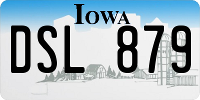 IA license plate DSL879