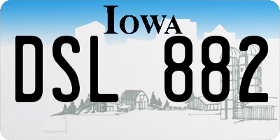IA license plate DSL882