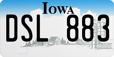 IA license plate DSL883