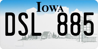 IA license plate DSL885