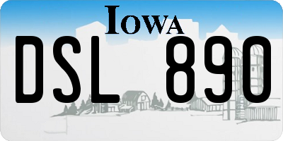 IA license plate DSL890