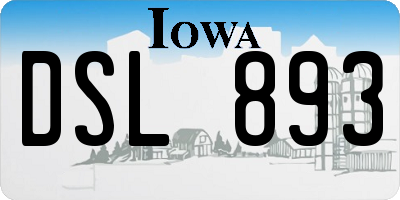 IA license plate DSL893