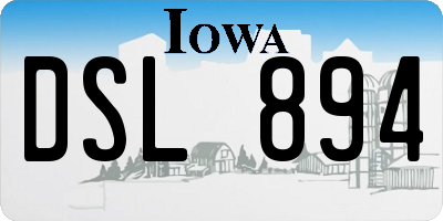 IA license plate DSL894