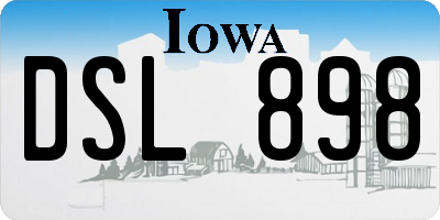 IA license plate DSL898
