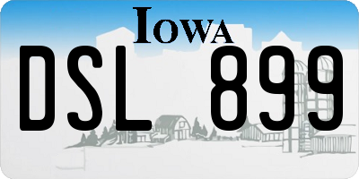 IA license plate DSL899