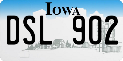 IA license plate DSL902